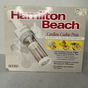 Hamilton Beach White Cordless Cookie Press